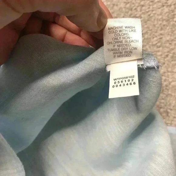 J Jill Linen Tunic Petite Blue Button Down Collared Long Sleeves - Picture 6 of 9